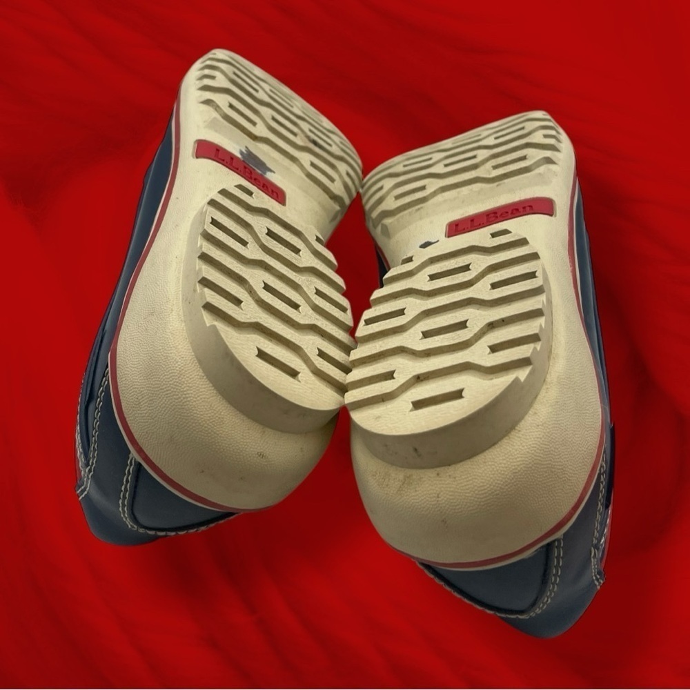 L.L Bean Bar Harbor Slip On Moccasins Blue Red 290695 Size 11 Casual - Picture 9 of 15